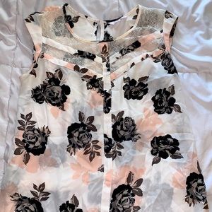 Flower business casual blouse